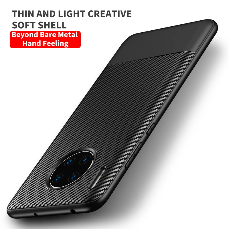 

Luxury Carbon Fiber Silicone Phone Case For Huawei Mate 30 20 Lite 10 P30 P20 Pro Lite Ultra-thin Protection Cover Shell Coque
