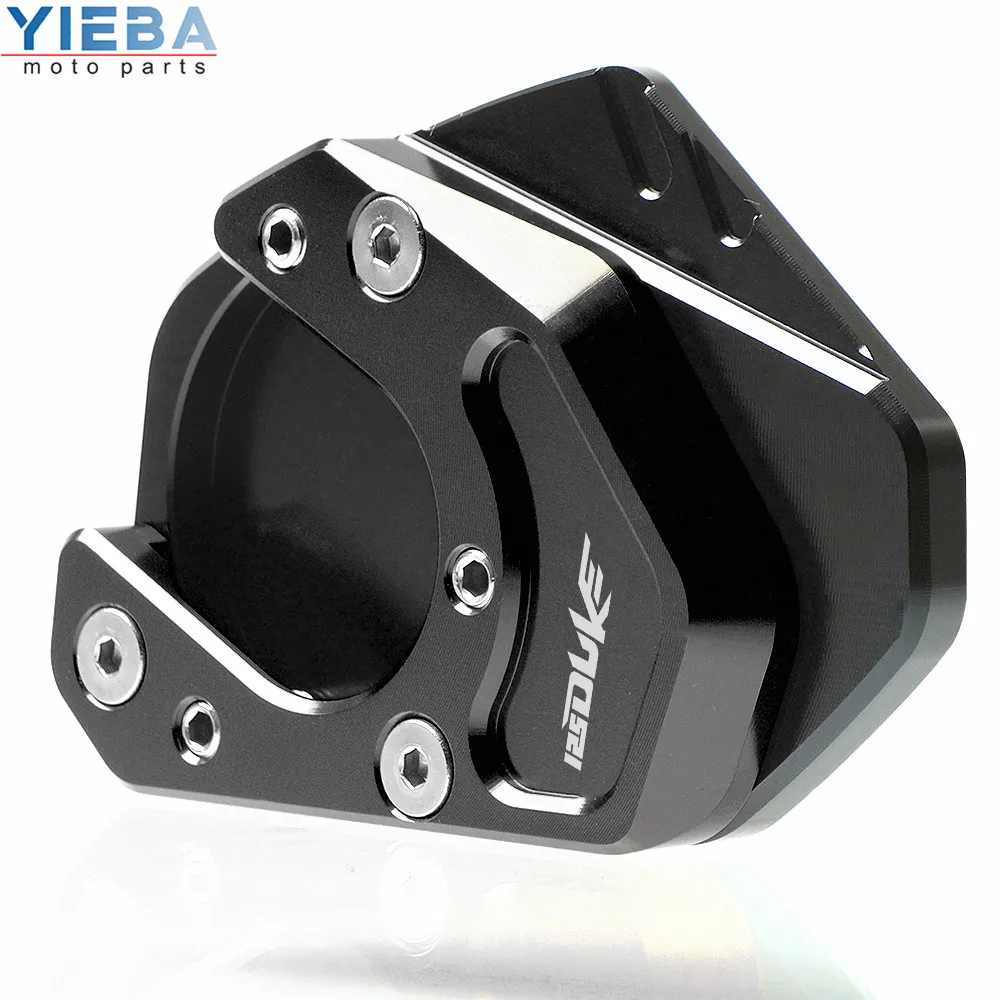 CNC алюминиевый moto rcycle Sidestand Kickstand подставка для ног боковая подставка Увеличьте Мото части для KTM DUKE 125 125DUKE 2012 - Цвет: black-black