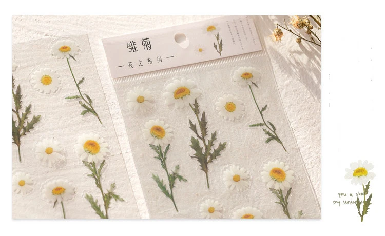 SIXONE Ins милый лист цветок серии декоративные наклейки прозрачный водонепроницаемый PET дневник ручного счета запечатывания стикеры канцелярские товары
