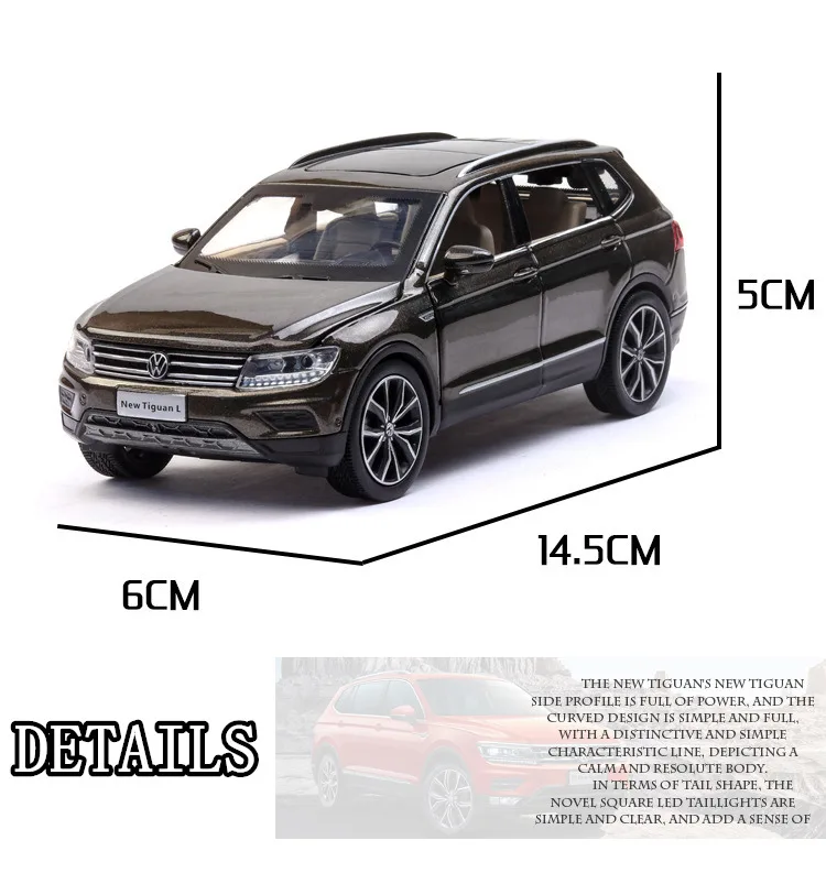 1:32 Volkswagen SUV звук и свет ремень тяга-назад автомобиль литая модель машины образец прикладного искусства украшения Коллекция игрушек инструменты