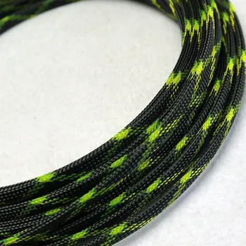 

4/6/8/10/12mm Cable Sleeves yellow green black PET 3 Wire dense Snakeskin wire mesh nylon shock signal cable sets