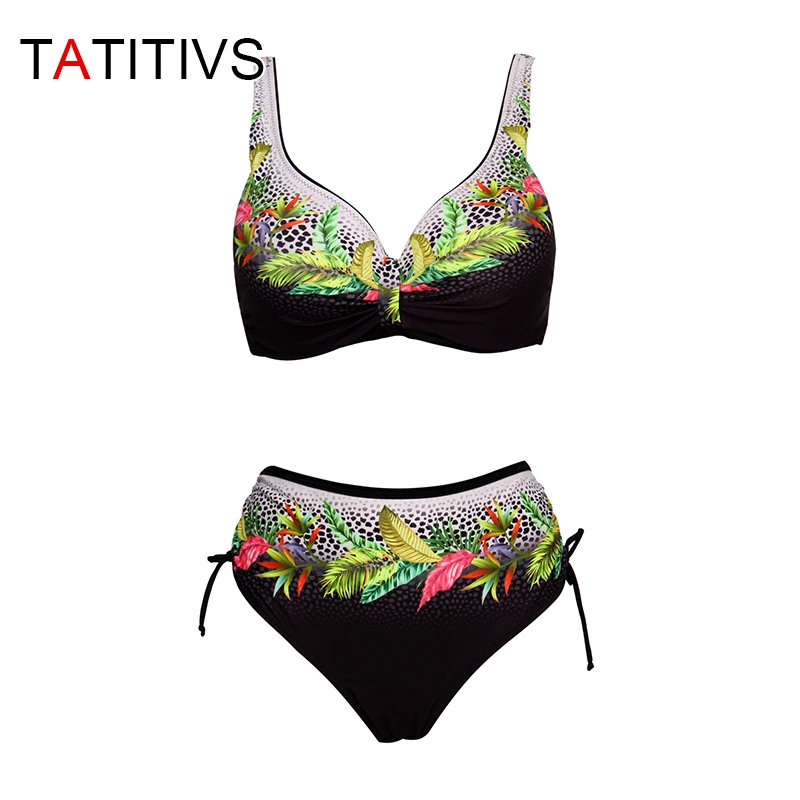 TATITIVS Floral Plus Size Bikini Large Cup Swimsuit Push Up Bikini Set New Summer Women Swimwear Beach Bathing Suit Biquini