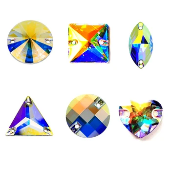 

Different Strass 6A Boutique Crystal AB Sew On Rhinestone Beads, Sewing Beads For Dress Making Jewelry Garment Decoration