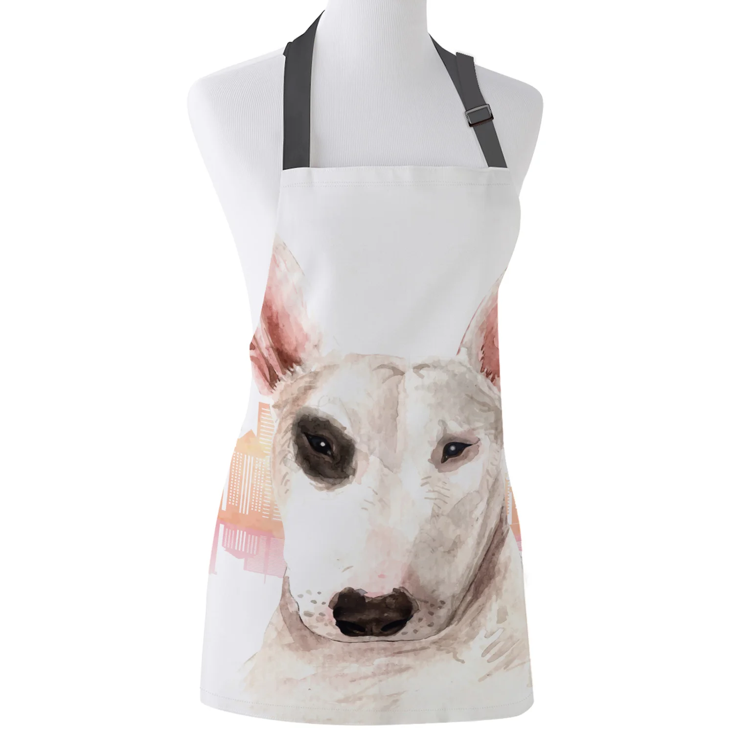 Funny Apron Vancouver City Building Bull Terrier Dog Kitchen Aprons for