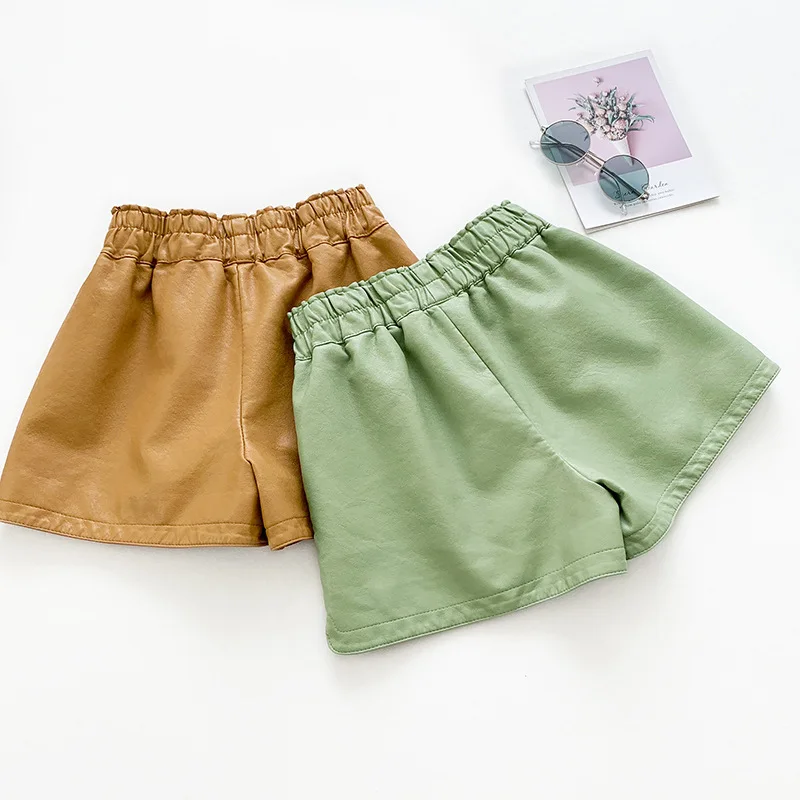 AcFirst Autumn Black Green Women Fashion PU Leather Shorts High Waist Shorts HotPants Sexy Short Plus Size Moto Biker Bottom