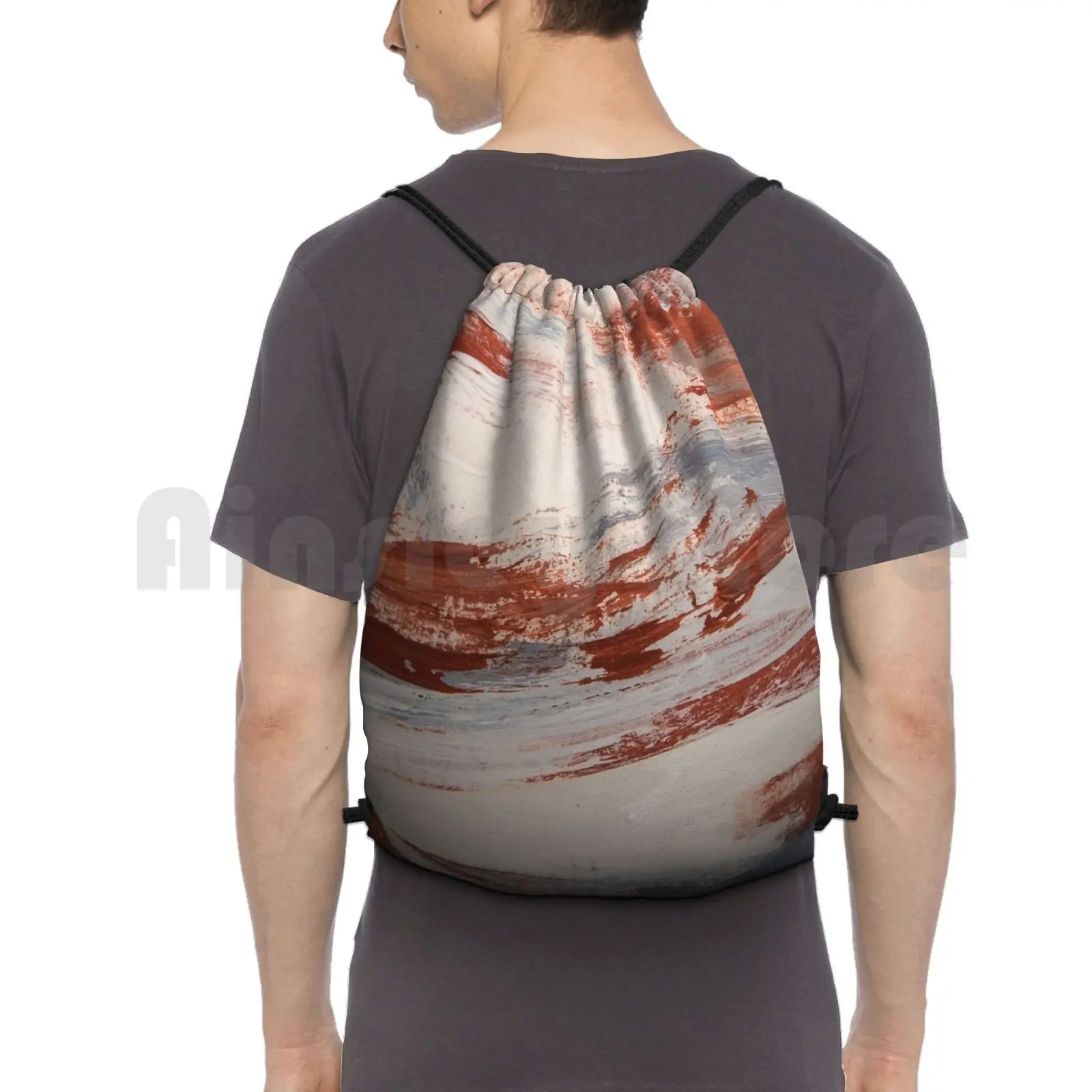 Rust Slate Earth Drawstring Gym Bag