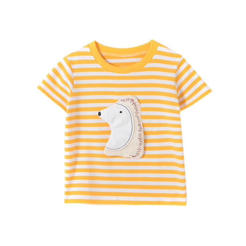 MISS HAIWO 2020 New Summer Baby Kids girl Short Sleeve O-neck tShirt Printing Cartoon hedgehog Tee Tops for 1-7 years Girl |