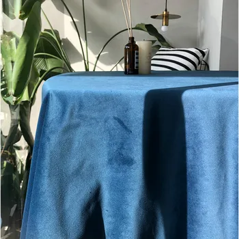 

DUNXDECO Tablecloth Party Table Cover Fabric Simple Soft Velvet Plain Color Store Home Desk Mat Modern Room Decoration Photoing