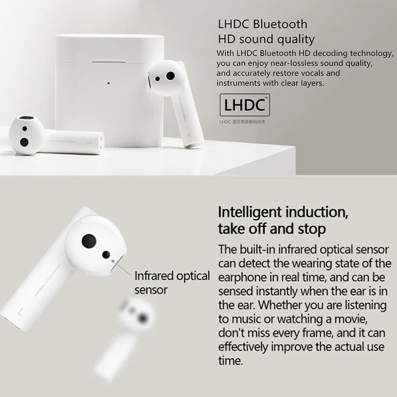 Оригинальные беспроводные наушники Xiaomi Airdots Pro 2 Mi Air TWS оригинальные ENC Bluetooth 5