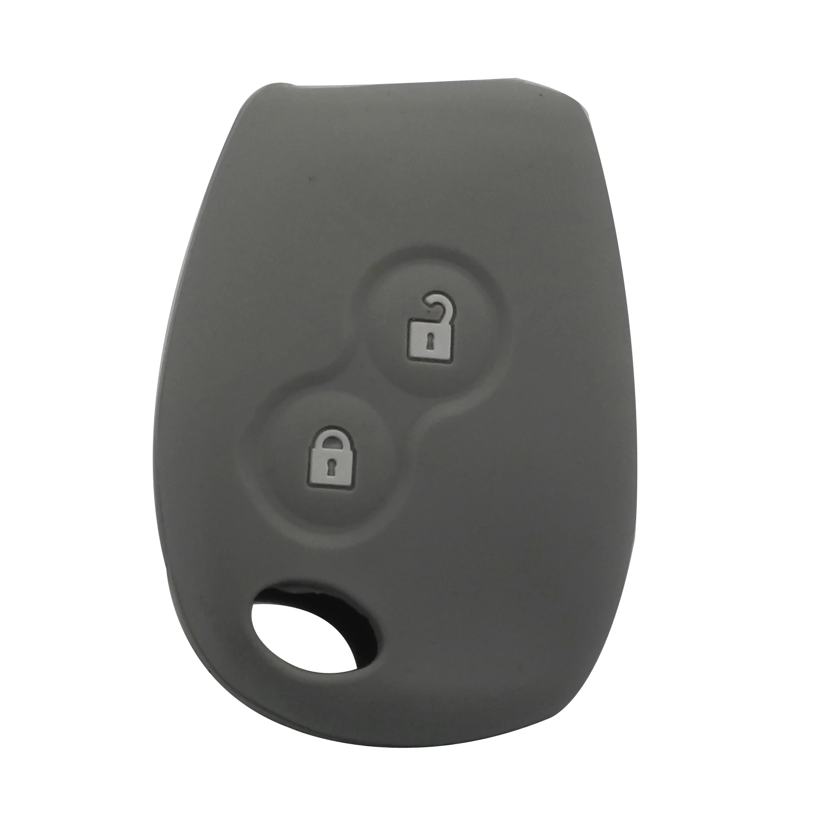 Jingyuqin пульт дистанционного управления 2 кнопки силиконовый резиновый чехол для ключей автомобиля для Renault Kangoo DACIA Scenic Megane Sandero Captur Twingo Modu - Название цвета: gray