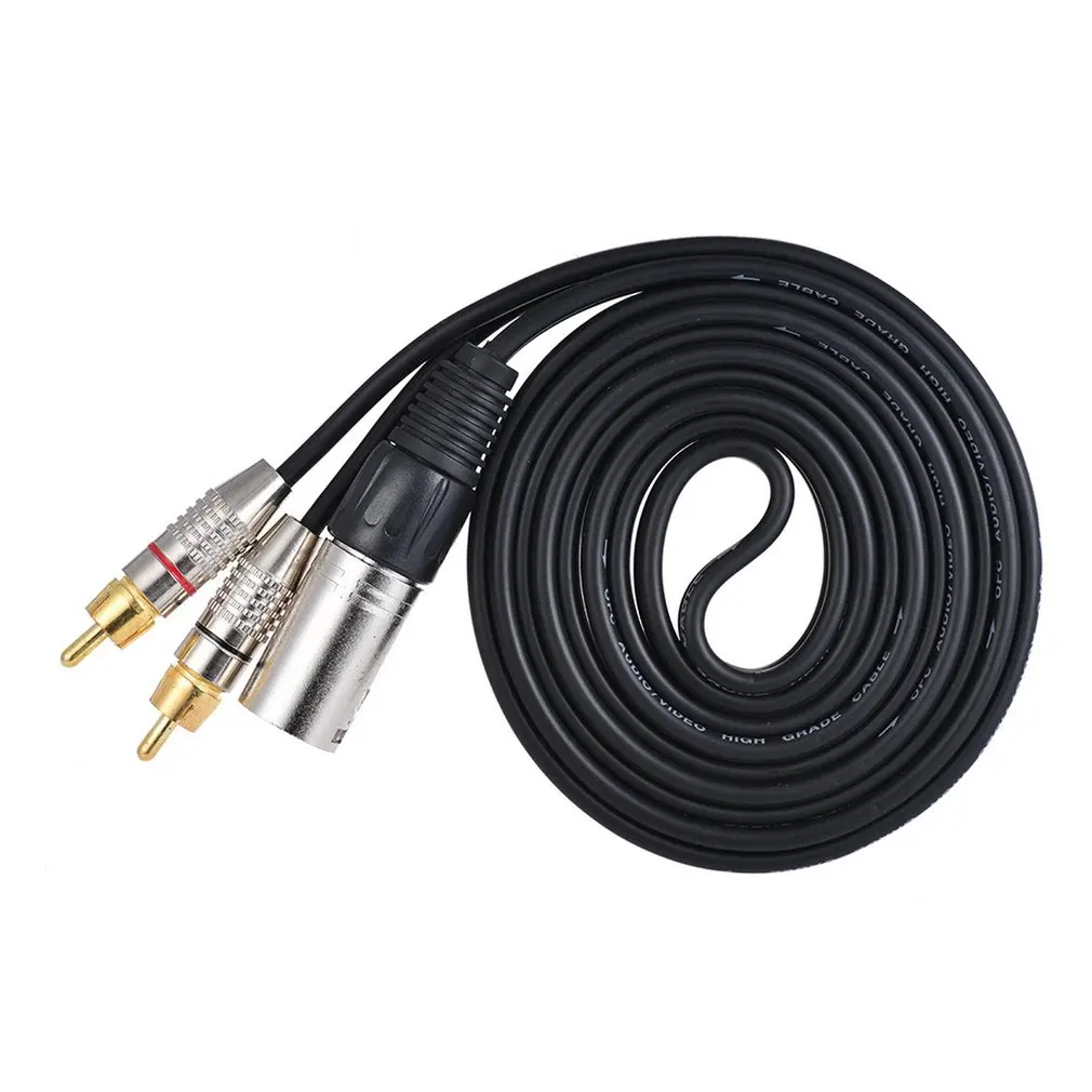 1 XLR штекер 2RCA мужской интерфейс стерео аудио кабель Разъем Y разделительный провод 3 метра
