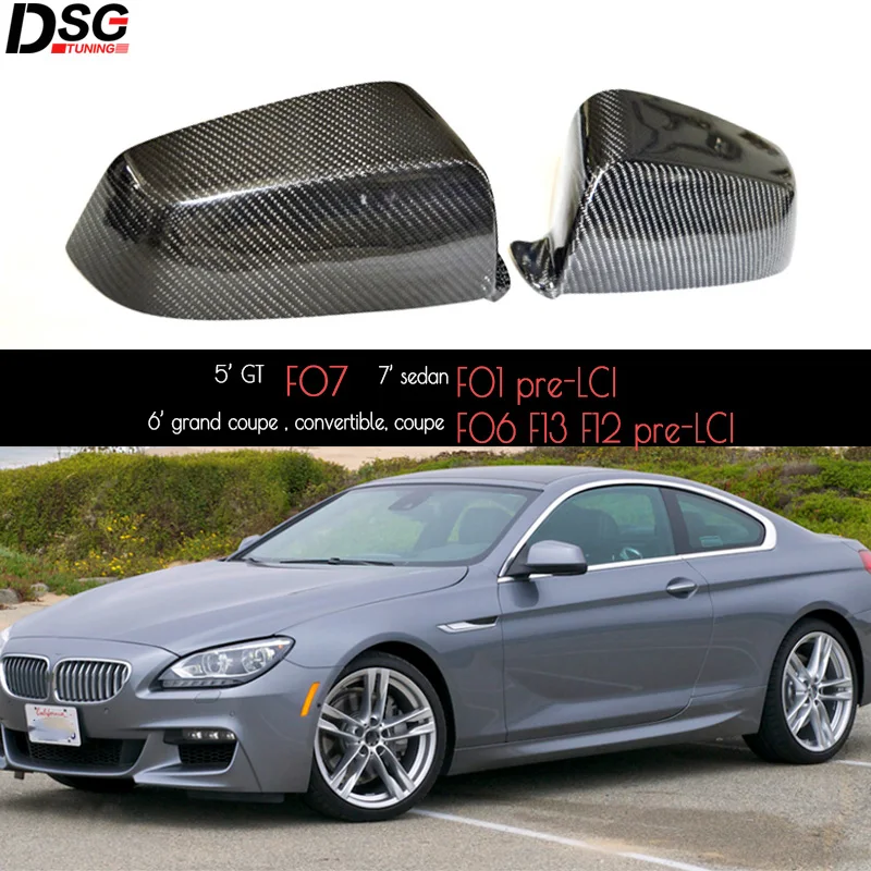 

for BMW 5 6 7 F Series pre-LCI F07 F06 F12 F13 F01 Carbon Fiber Replacement Exterior Mirror Covers 2010 - 2013