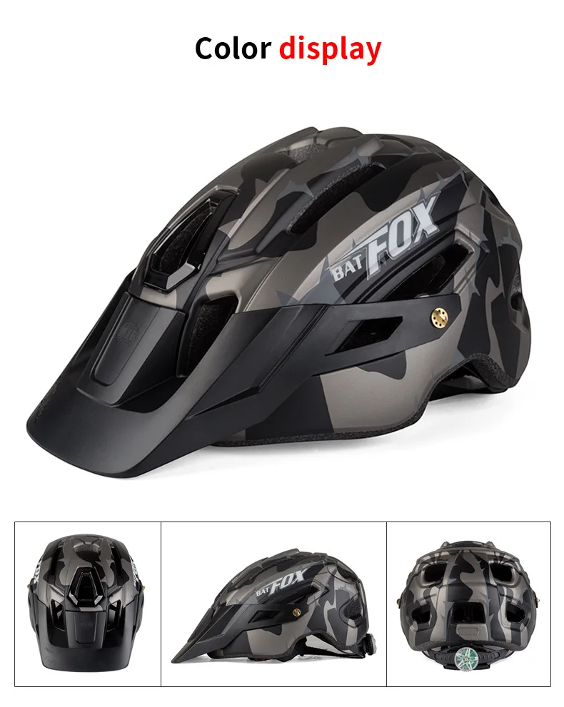 BATFOX Bicycle Helmet Ultralight Cycling Helmet Road Mountain MTB Helmet Casco Ciclismo Integrally-molded Bike Helmet 56-62 cm