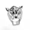 High Quality Leopard Man Woman Cocktail Statement Ring Green Zircon Eyes Jewelry Dropship Size 6/7/8/9 2