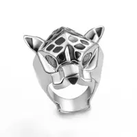 High Quality Leopard Man Woman Cocktail Statement Ring Green Zircon Eyes Jewelry Dropship Size 6/7/8/9 2