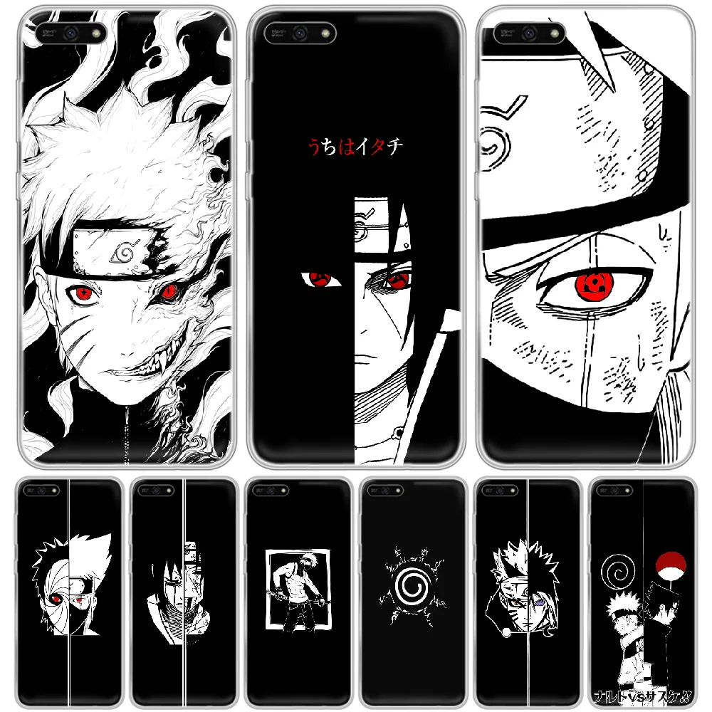 Чехол для телефона naruto Sasuke черный и белый корпус HUAWEI honor mate 8 9 10 20 30 A S X i pro lite