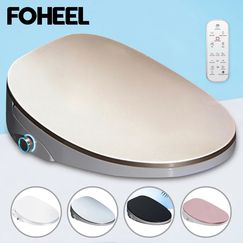 

FOHEEL Bathroom Toilet Seat Cover Electronic Bidet Heated Seat Air Drying Self-Clean Nozzle Function Knob LCD Display WC Seat