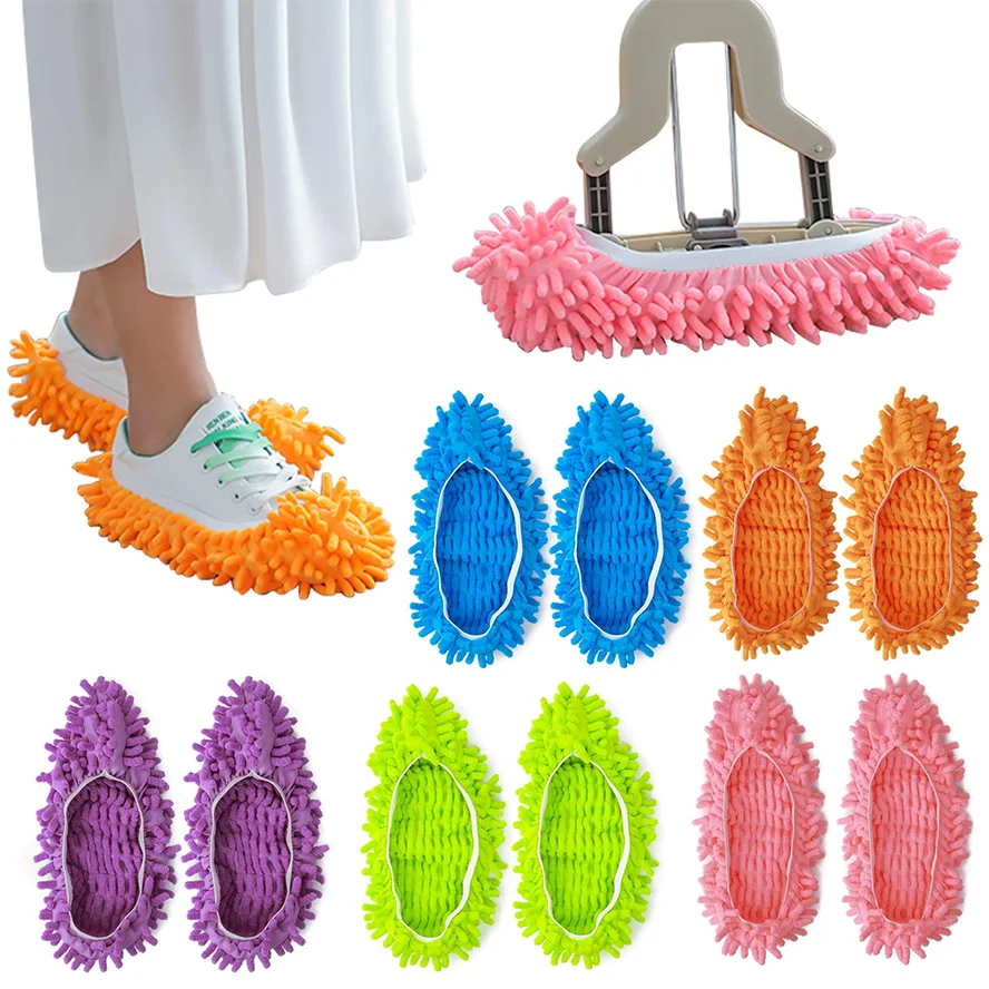 10PCS Chenille Dust Mop Floor Mopping Shoe Cover Floor Dust Cleaning Shoes Lazy Multifunction Overshoes Hair Cleaner - AliExpress