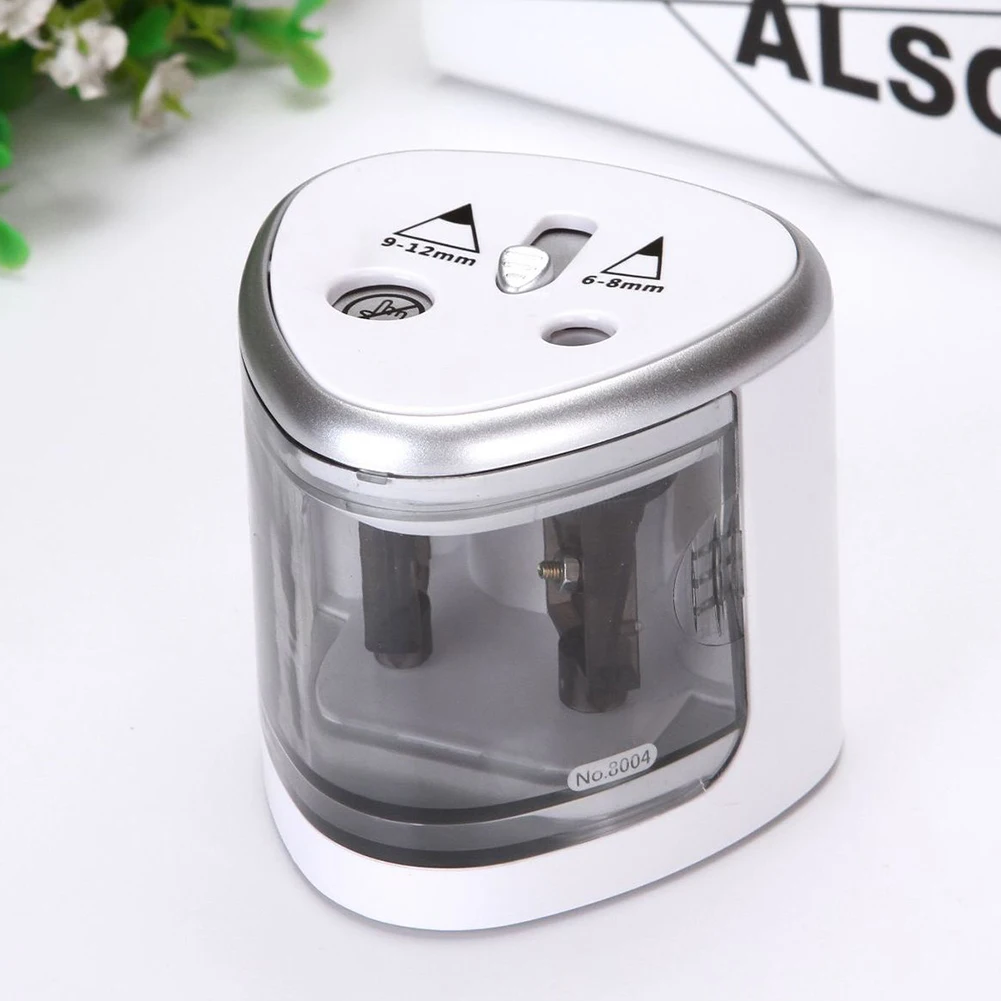 Dual Holes Battery Automatic Electric Pencil Sharpener School Office Stationery