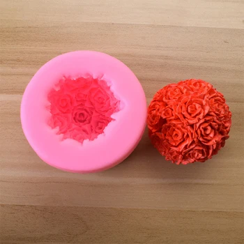 

Silicone Candle Mold 3D Rose Ball Aromatherapy Candle Soap Mould Craft Resin Clay Decorating Tool