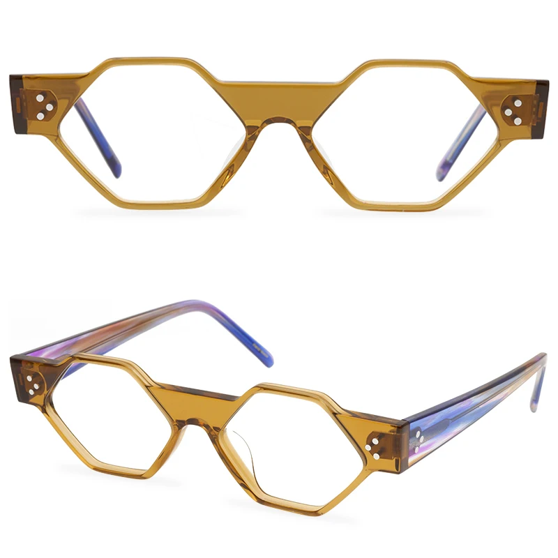 

Eyeglass Frame For Women Fashionable And Interesting Polygonal Luxury Brand Designer Glasses High Quality Acetate Lunette
