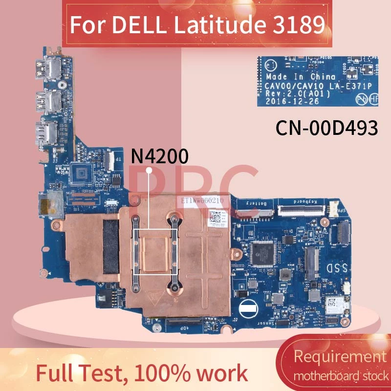For Dell Latitude 3189 N4200 Laptop Motherboard Cn-00d493 00d493 La-e371p  Sr2z5 Notebook Mainboard - Laptop Motherboard - AliExpress