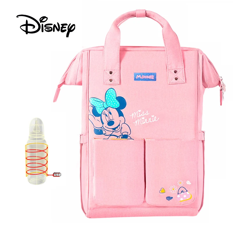 Disney пеленки мешок молния Usb большой емкости Мумия Материнство подгузник рюкзак подгузник Органайзер девочка ребенок мама Влажные Сумки коляска - Цвет: K