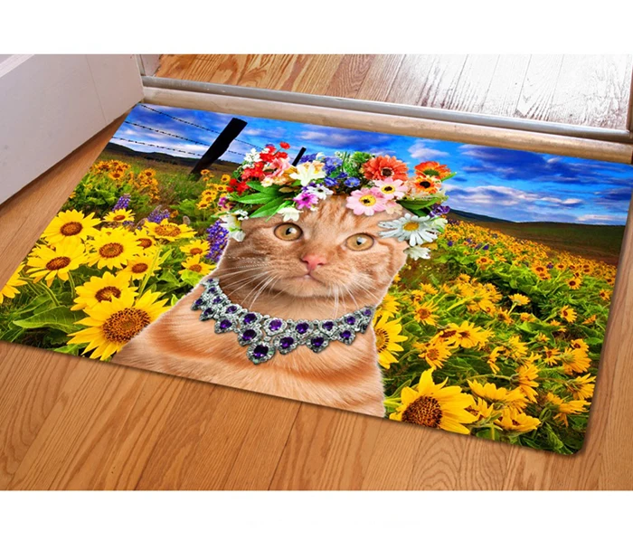Kawaii/декоративный коврик для двери с рисунком кота, нескользящий коврик, рождественские украшения для дома, дверной коврик