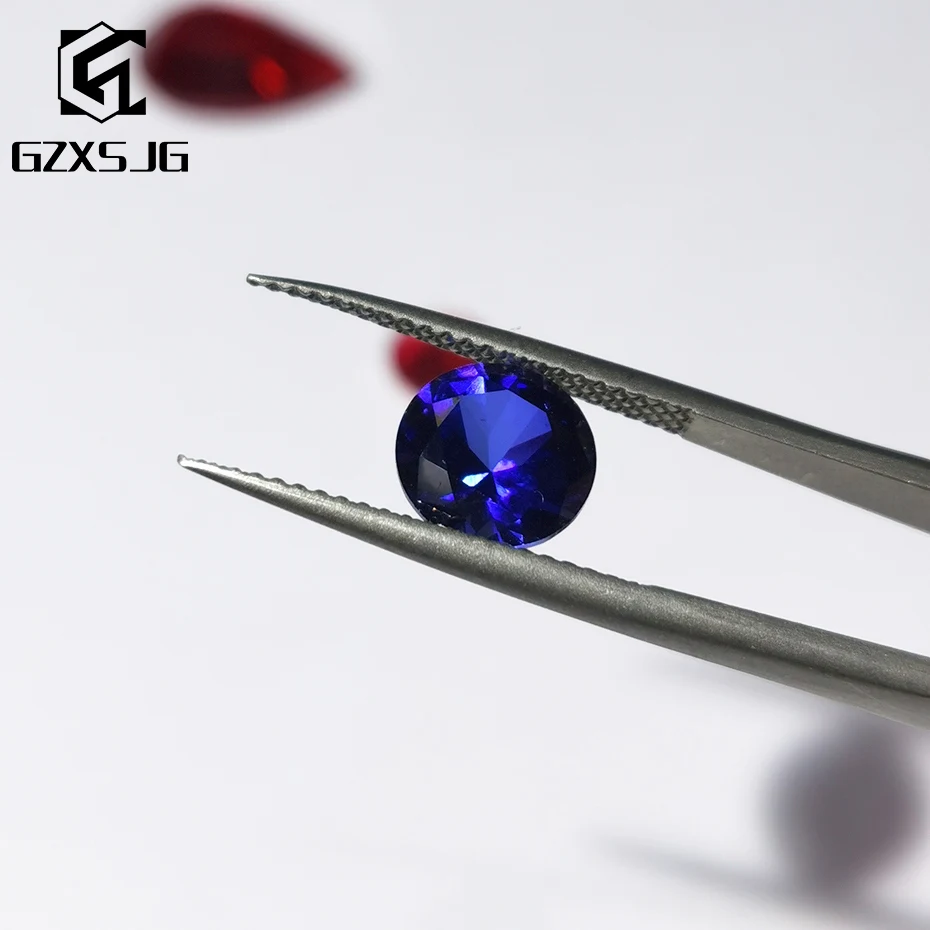 GZXSJG Round 5mm Lab Grown Sapphire Loose Gemstone for Jewelry personal Customize for solid gold Jewelry Customize DIY Fine GZXSJG Round 5mm Lab Grown Sapphire Loose Gemstone for Jewelry personal Customize for solid gold Jewelry Customize DIY Fine