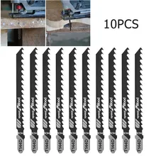 

10Pcs High Carbon Steel Jig Saw Set Fast-Cutting Reciprocating Jigsaw Blade For Wood Board Plastic Cutting Power Tool Saw Blade