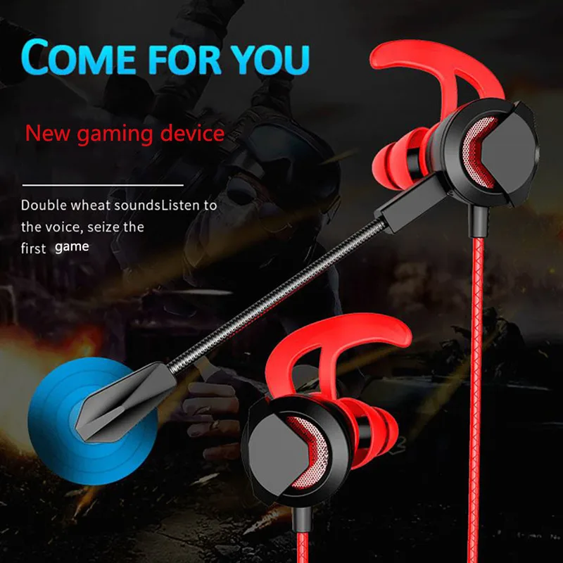Game Headset Anchor HD Voice Call Computer Earbuds with Detachable Dual Mic 3 5mm Jack Wired Gaming Earphones for PC PS4 Xbox