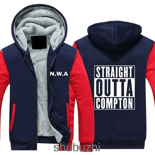 Прямая Из Compton NWA утепленная толстовка хип-хоп Тупак Легенда дизайн теплый флис пальто на молнии Толстовка - Цвет: Красный