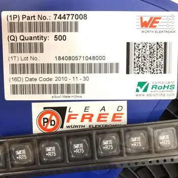 

50PCS 74477008 R75 12X12X8MM 0.75UH 19.8A 750NH original winding patch power inductor