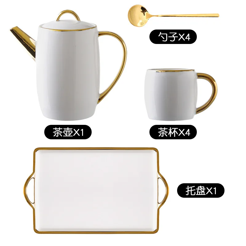 6 pcs set Посуда для напитков в скандинавском стиле чайная чашка набор керамическая Питьевая чашка кружка набор чайник Набор кружек для чая caneca tazas de ceramica creativas кружки 6/8 шт - Цвет: 6 pcs set