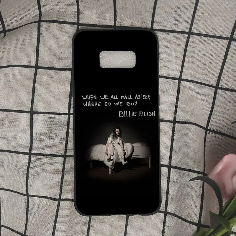 A2 Song Lyrics Billie Eilish эстетический черный мягкий чехол для телефона samsung Galaxy s9 s8 plus s10 s10plus s7 s6edge funda - Цвет: A2
