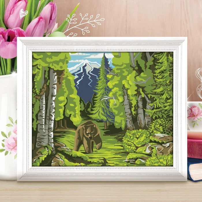 Роспись по номерам без подрамника &quotВ лесу&quot 30 x 40 см | Дом и сад