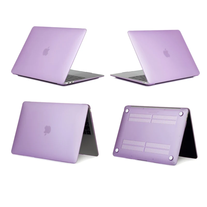 Кристальный чехол для ноутбука MacBook Touch ID A1932, для Macbook Air 13 A1466 A1369 Pro retina 11 12 13 15,4 15 жесткий чехол - Цвет: Matte Purple