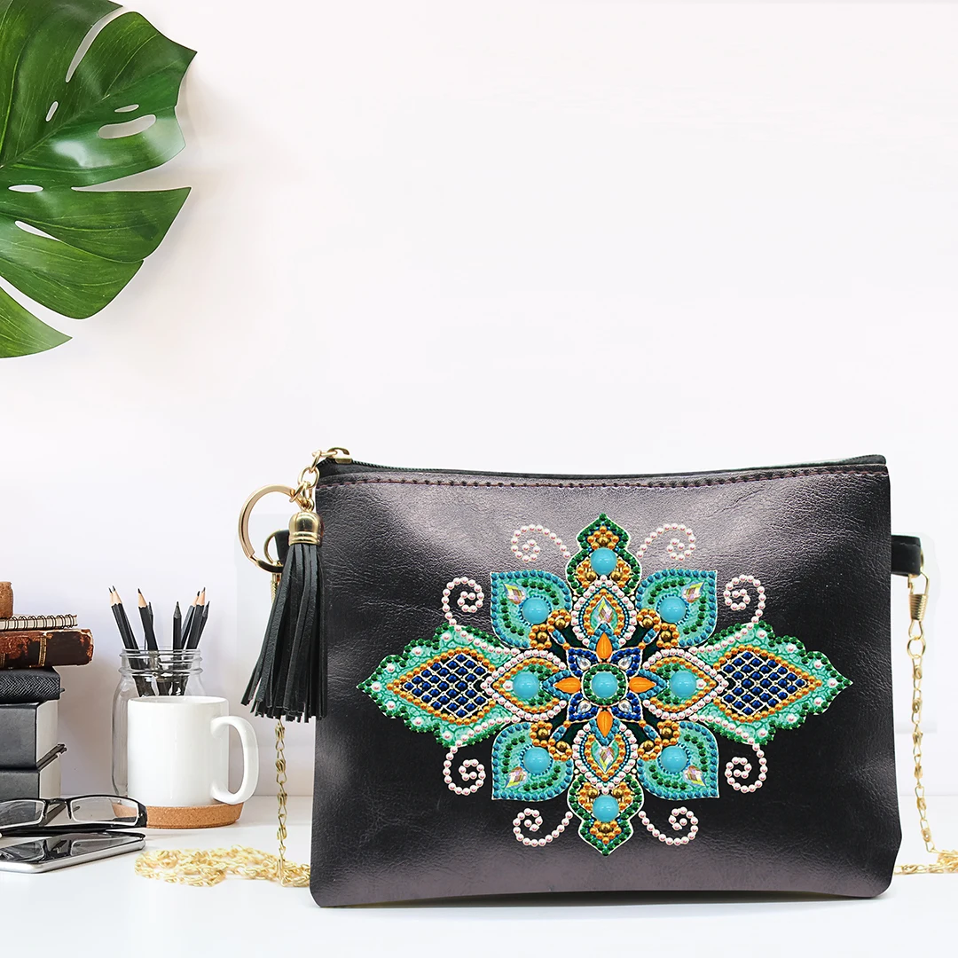 Vintage Chinese National Style Ethnic Shoulder Bags 5D Diamond Painting Women Crossbody Bag Tote Messenger Handmade Handbags