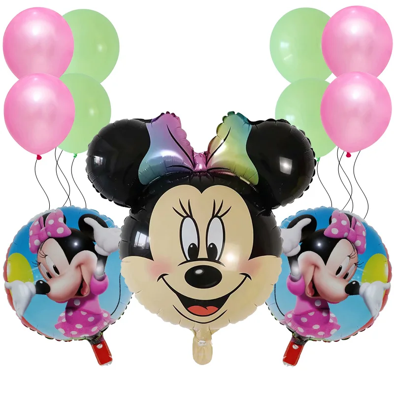11 шт., фольгированные шары для головы Микки Минни Маус, украшения для вечеринки на день рождения, Детские вечерние принадлежности, Мультяшные игрушки Минни майлар - Цвет: Насыщенный сапфировый