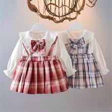 

New Baby Girl Dress Kids Lattice Plaid Dress Birthday Party Dress Toddler Spring Autumn Super Cute Clothing Vestidos