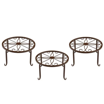 

Potted Plant Stand, [3 Packs] Indoor Iron Flower Pot Stand, Floor Single Pot Bonsai Iron Flower Stand