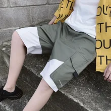 Мужские шорты Карго Летние повседневные карманные шорты Masculino мужские джоггеры комбинезон Лоскутные короткие брюки Harajuku армейские тренировочные брюки