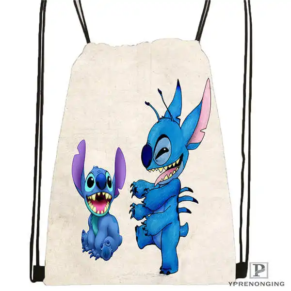 Drawstring Backpack Customilo-Stitch-walt@ 02-походная сумка на шнурке для мужчин и женщин милый рюкзак для детей(черная спинка) 31x40 см#20180611-03-139 - Цвет: Drawstring Backpack