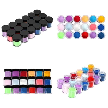 

18 Colors Acrylic Powder Dust UV Gel Design 3D Tips Decoration Manicure Nail Art