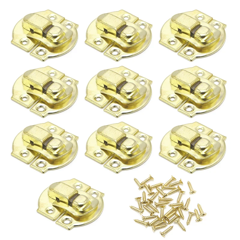 Box Latch Clasps Antique Iron Jewelry Box Padlock Hasp Locked Wooden Wine Gift Handbag Buckle Hardware Accessories 10Pcs jewelry box hasps