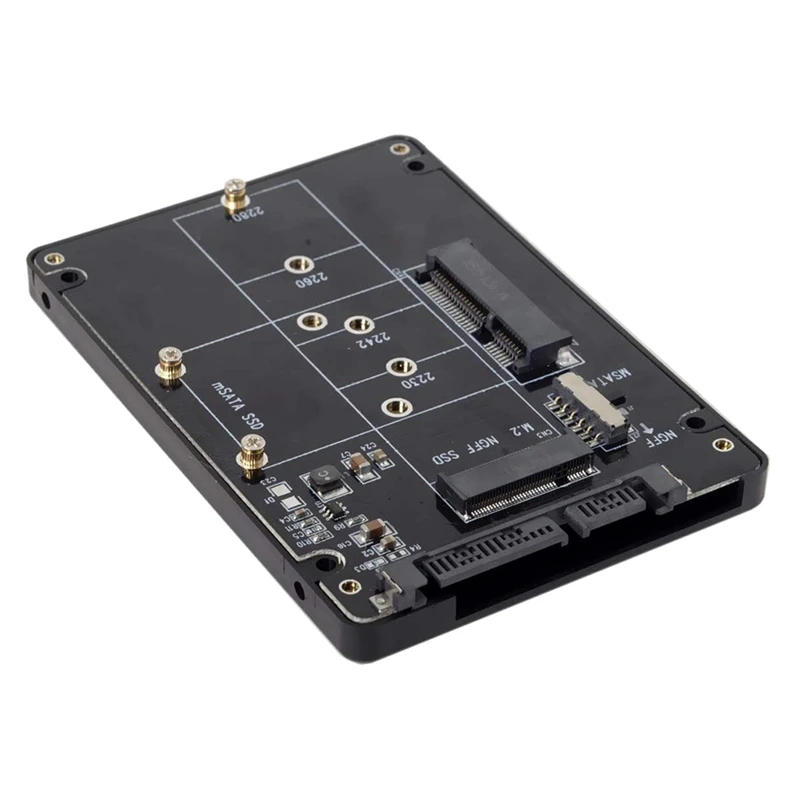 Combo M.2 NGFF B-Key & MSATA SSD to SATA 3.0 Adapter Converter Case Enclosure with Switch Support SATA Reversion 3.2 ssd hard drive enclosure