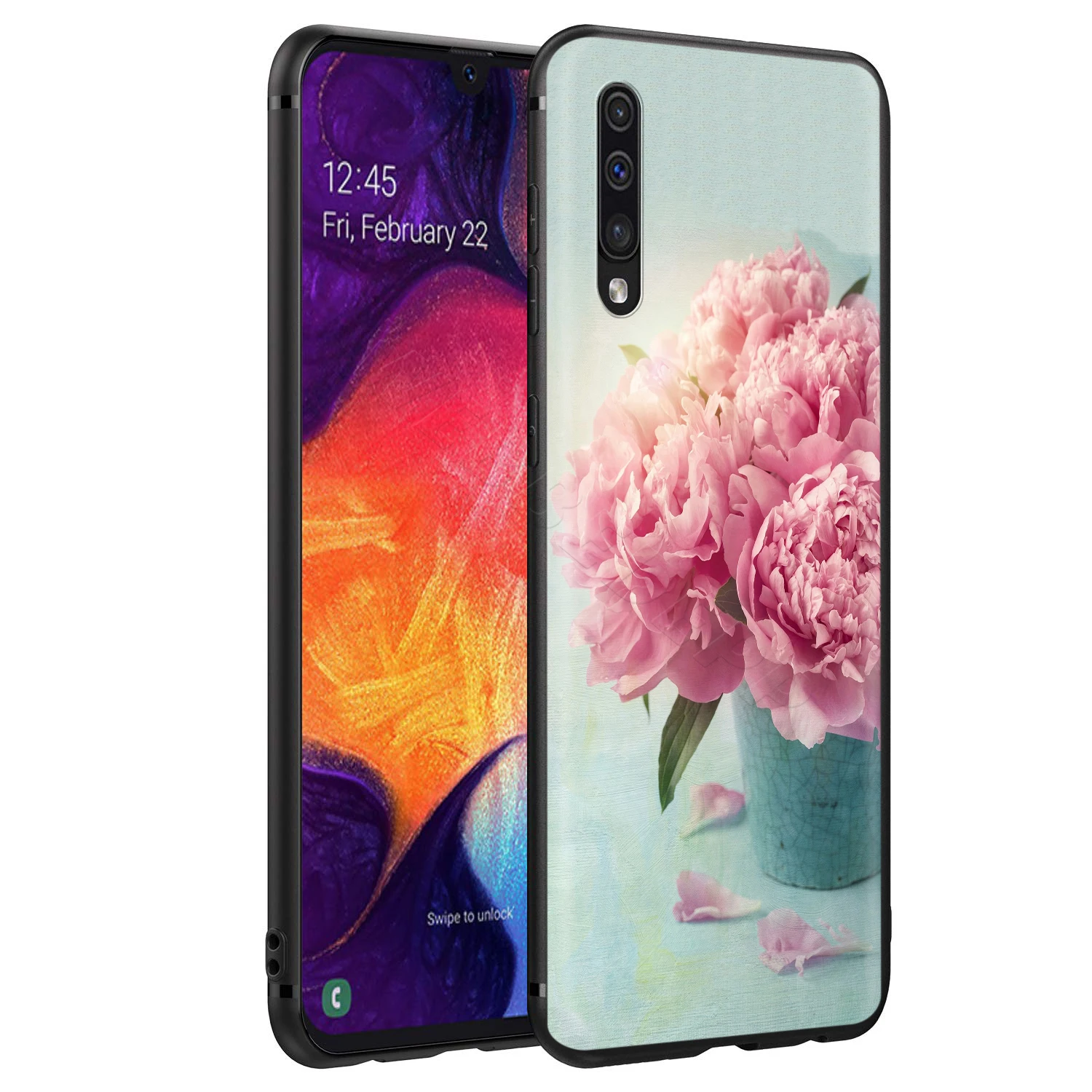 Webbedepp розовый цветок пион ваза чехол для Samsung Galaxy S7 S8 S9 S10 Plus Edge Note 10 8 9 A10 A20 A30 A40 A50 A60