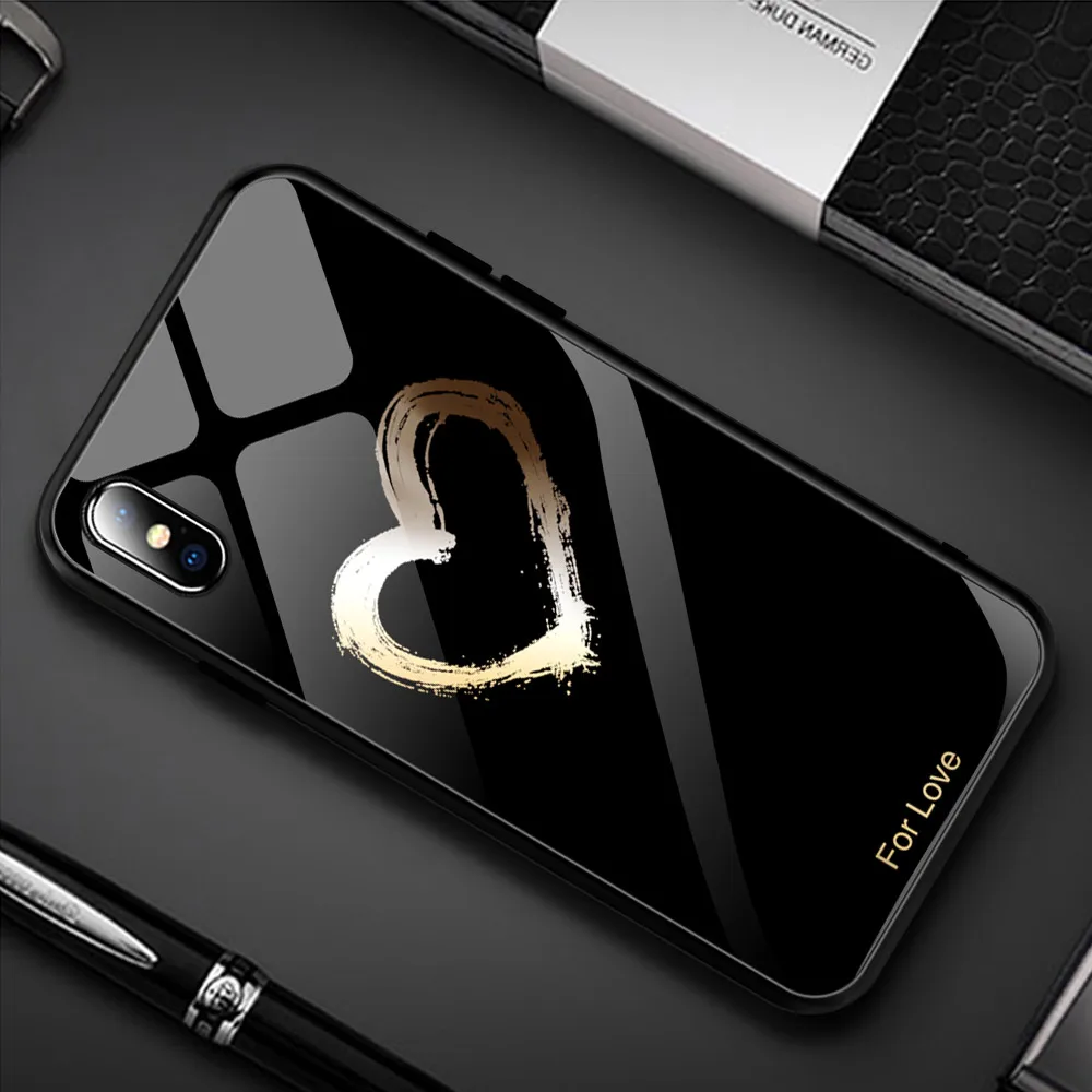 A4 Роскошный окрашенный чехол из закаленного стекла для iphone 11 pro max x xr xs 8 7 6 6 S Вселенная Звездное Фламинго Луна цветочный узор мягкий край - Цвет: A4