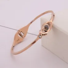 Plata 925 joyería 100 idiomas te amo pulsera de plata amor memoria proyección encanto mujeres pulsera aniversario regalo(China)