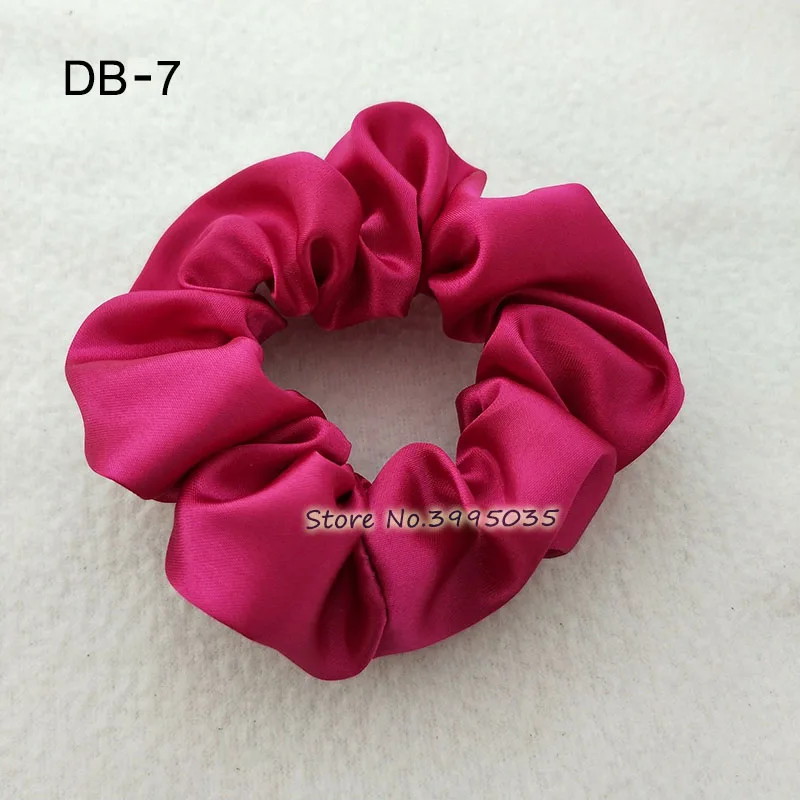 Новые модные однотонные мягкие Сатиновые резинки для волос для женщин и девушек эластичные резиновые ленты аксессуары для женщин лента для волос - Цвет: DB-7